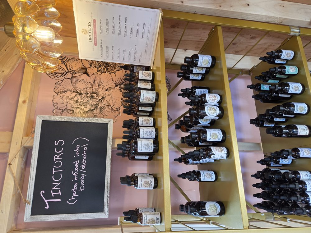 Tinctures display at the Briar Rose apothecary